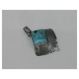 SW Sterling Silver Turq Pendant Hallmarked