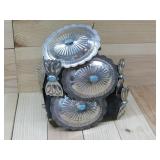 Nickel Silver Navajo 14 Conchos Belt Buckle See