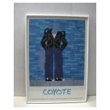 Vtg 1986 Framed Poster Coyote: A Fonseca See