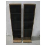 Two Vtg Pressed Board Book Cases 11' x 6' x 45.5'