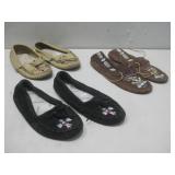 (2) N/A Leather Moccasins & (1) Minnetonka See