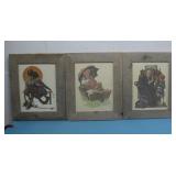 Three Rustic Framed Norman Rockwell Prints See