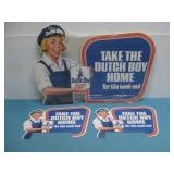 (3) Vtg Style Dutch Boy Paint Cardboard Signs See