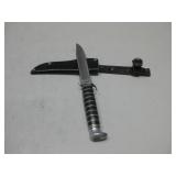 Vtg Hollow Ground Fixed Blade Knife W/ Sheath 9'