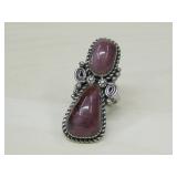 Navajo LS Benally S.S Spiny Oyster Ring Hallmarked