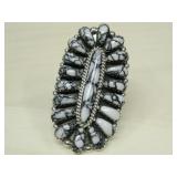 Navajo Davin Benally S.S White Buffalo Ring See;