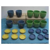 New Pennington Glazed Pots & 4' Saucers See Info