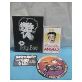 4- Vtg Betty Boop Metal Signs Largest 12.25' x 16'