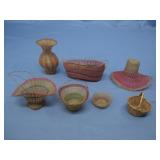 Various Miniature Multicolor Baskets Hat See