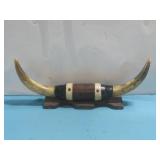 Vtg Mounted Steer Horns 19'