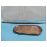Oryx Horn 32.5' Wood Carved Signed Platter