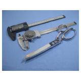 Two Calipers & Chrome Scissors