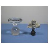 Vtg Metal & Glass Toppers