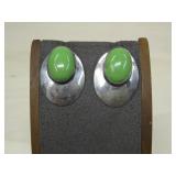 Sterling Silver Gaspeite Earrings Hallmarked