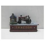 Vtg Cast Iron Tractor Bank Works 8' x 5' x 3'