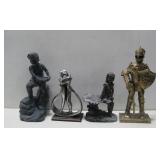 Four Resin & Metal Figurines