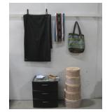 Three Plastic Storage Drawers, Five Hat Boxes See