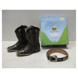 Reyme Kids Cowboy Boots & Belt Set See Info