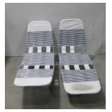 Two Foldable Lawn Lounge Chairs See Info