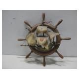 Vtg Nautical Ship Wheel Wall Decor See Info