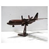 Wooden C130 H Hercules Model Plane W/ Stand See