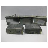 Five Vtg Ammunition Containers See Info