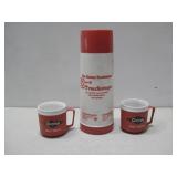 Vtg Dow Retiree Mug Set & Thermos See Info