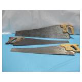 Three Vtg Hand Saws See Info