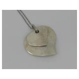 Tiffany&Co. S.S Double Heart Necklace Hallmarked,