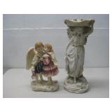 Two Resin Angle Figurines Largest 15.25' See Info