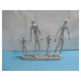 Silver Tone Family Sculpture 14' x 12'