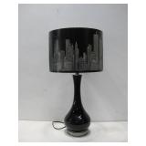 Ceramic Table Lamp W/ City Lamp Shade See Info