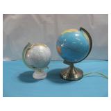 Two Desk World Decorative Globes One Lights Up See