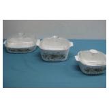 Three Vtg Spice Of Life Corningware Sets W/Lids