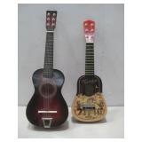 Schylling Toy Guitar & Vtg Style Toy Guitar See