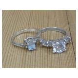 S.S Lot Of Topaz Cz & Topaz Rings Hallmarked