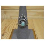 S.S Vtg. Art Deco Hallmarked Turquiose Ring