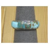 Sterling Silver Vtg. N/A Turquiose Ring Hallmarked