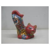 Talavera Pottery Cat Sculpture 7.5' Tall