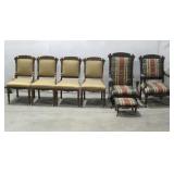 Four Vtg Dinning Chairs Vtg High-Back Armchair See