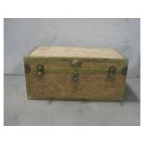 Wooden Trunk W/Brass Hardware See Info