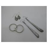 S.S Lot Of 3 Earring Sets