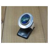 S.S Azurite & Malachite Ring Hallmarked