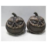 Two Plastic Scarecrow Jack-O-Lantern Halloween See