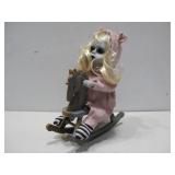 Animated Halloween Doll W/ Rocking Horse 14' See