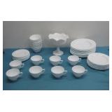 Vtg Westmoreland Milk Glass Dishes,Pedestal Bowl