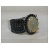 Sterling Silver Opal Ring 4.93g T.W.
