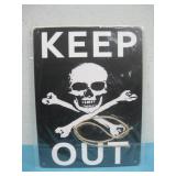 NIP Keep Out Skull Crossbones Wooden See Info