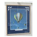 Vtg Balloon Fiesta Hot Air Balloon Print See Info