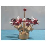 Vtg Wood BBQ Steak Markers 6.5' Tall